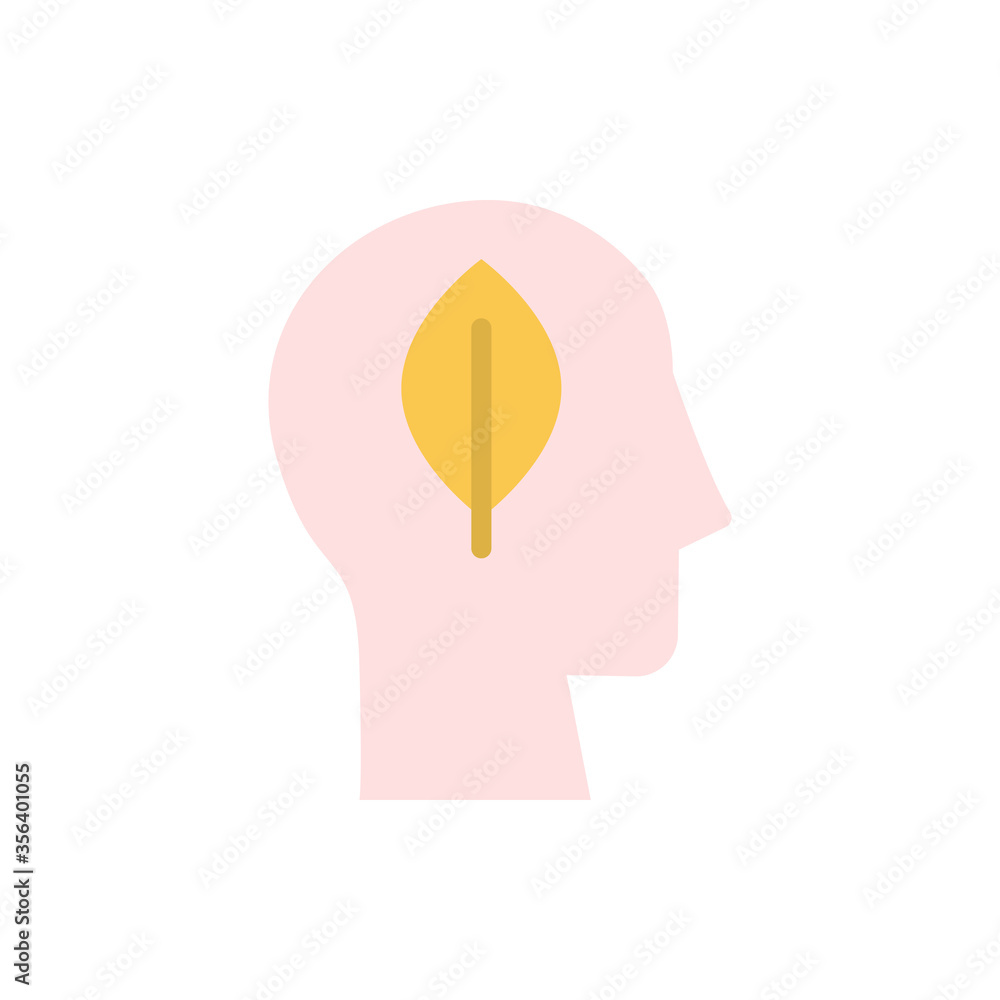 Aufkleber head leaf icon. simple color vector elements of brain process icons for ui and ux, website or mobile