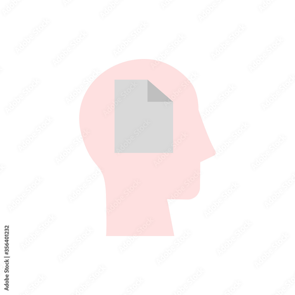Poster head document icon. simple color vector elements of brain process icons for ui and ux, website or mo