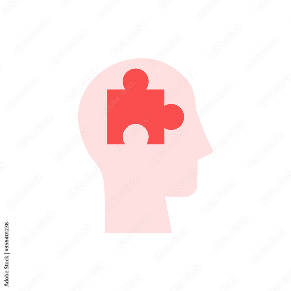 Poster head puzzle icon. simple color vector elements of brain process icons for ui and ux, website or mobi