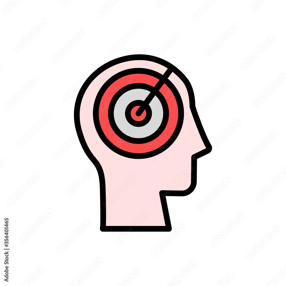 Aufkleber head goal icon. simple color with outline vector elements of brain process icons for ui and ux, webs