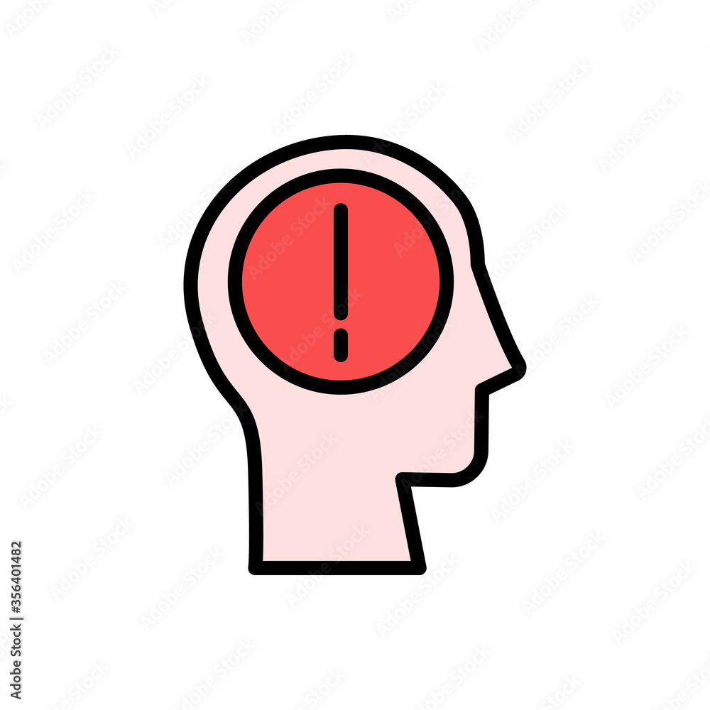 Aufkleber head sign icon. simple color with outline vector elements of brain process icons for ui and ux, webs