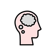 head thinks icon. Simple color with outline vector elements of brain process icons for ui and ux, website or mobile application
