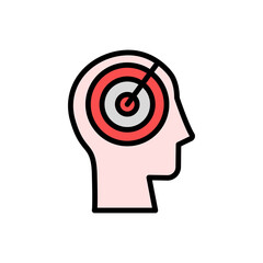head goal icon. Simple color with outline vector elements of brain process icons for ui and ux, website or mobile application