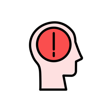 head sign icon. Simple color with outline vector elements of brain process icons for ui and ux, website or mobile application
