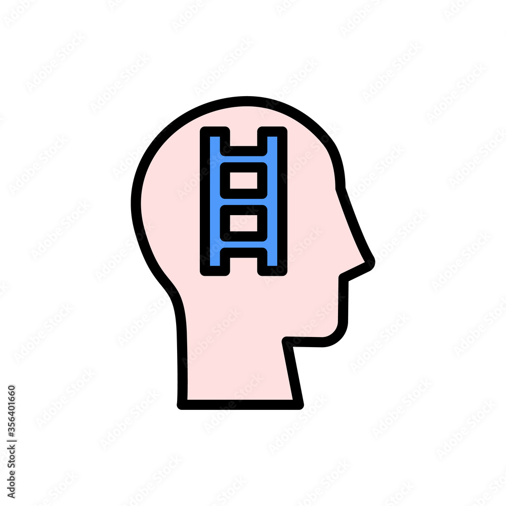 Aufkleber head stairs icon. simple color with outline vector elements of brain process icons for ui and ux, we