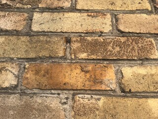 background texture old wall of brick yellow and red shades