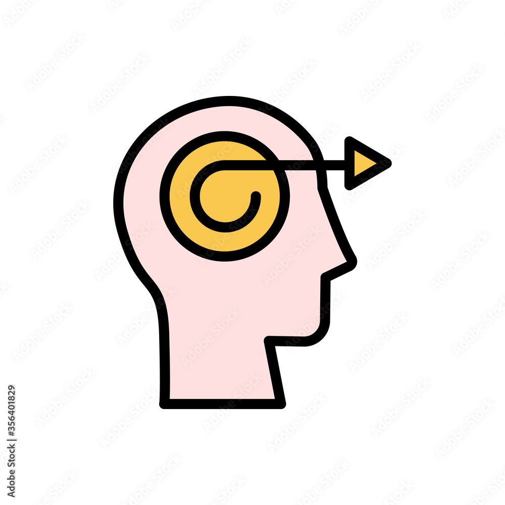 Aufkleber head arrow icon. simple color with outline vector elements of brain process icons for ui and ux, web