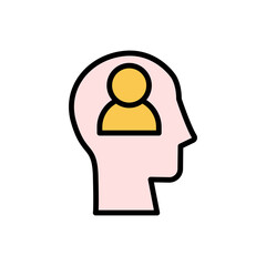 head avatar man icon. Simple color with outline vector elements of brain process icons for ui and ux, website or mobile application