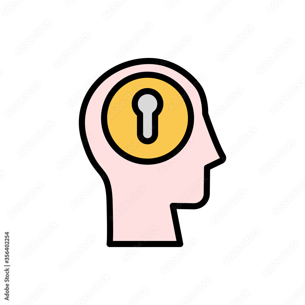 Aufkleber head lock icon. simple color with outline vector elements of brain process icons for ui and ux, webs