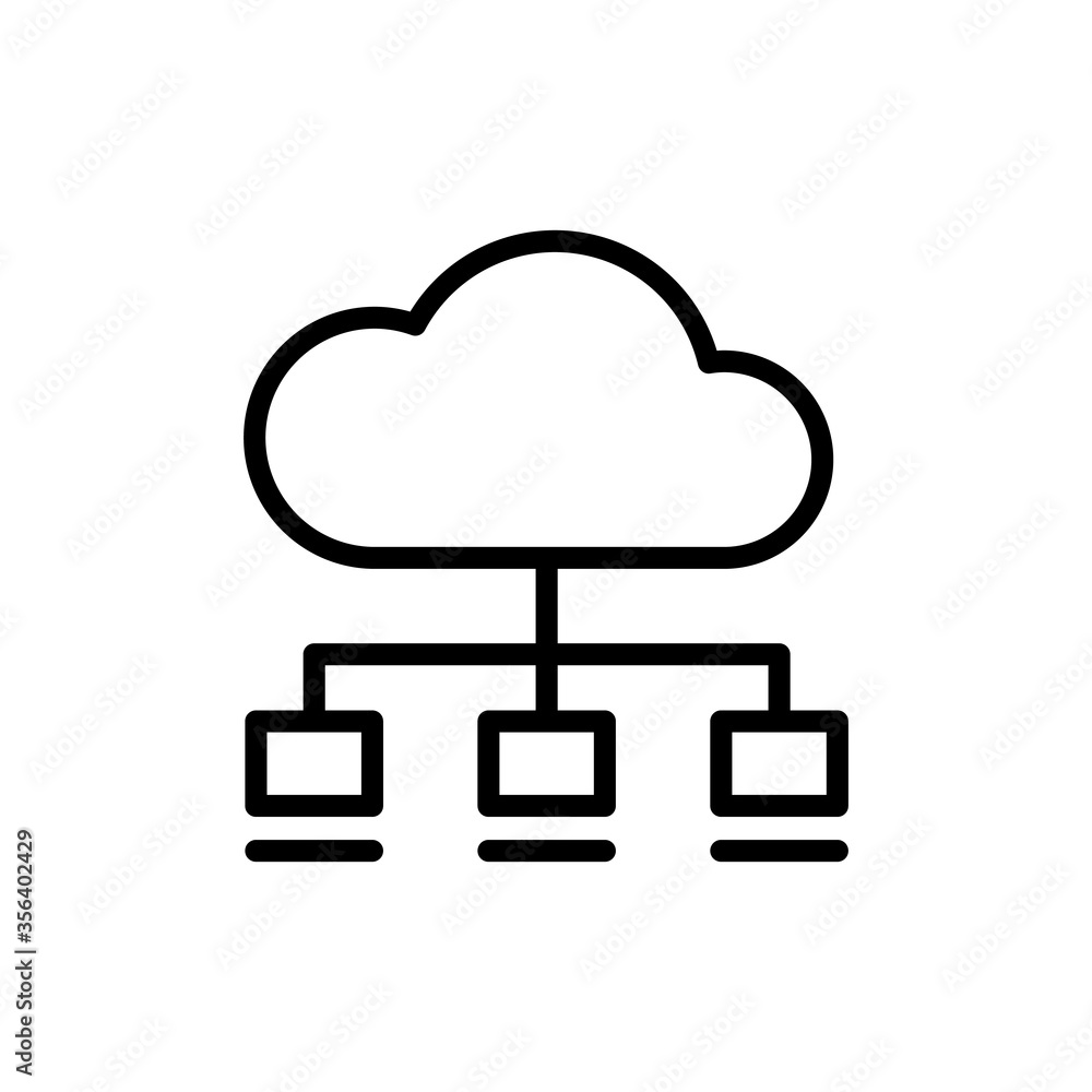 Aufkleber cloud, network icon. simple line, outline vector elements of internet storage icons for ui and ux, w