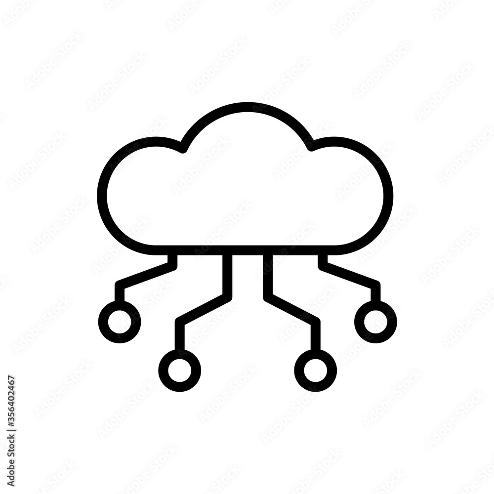 Aufkleber cloud, network icon. simple line, outline vector elements of internet storage icons for ui and ux, w