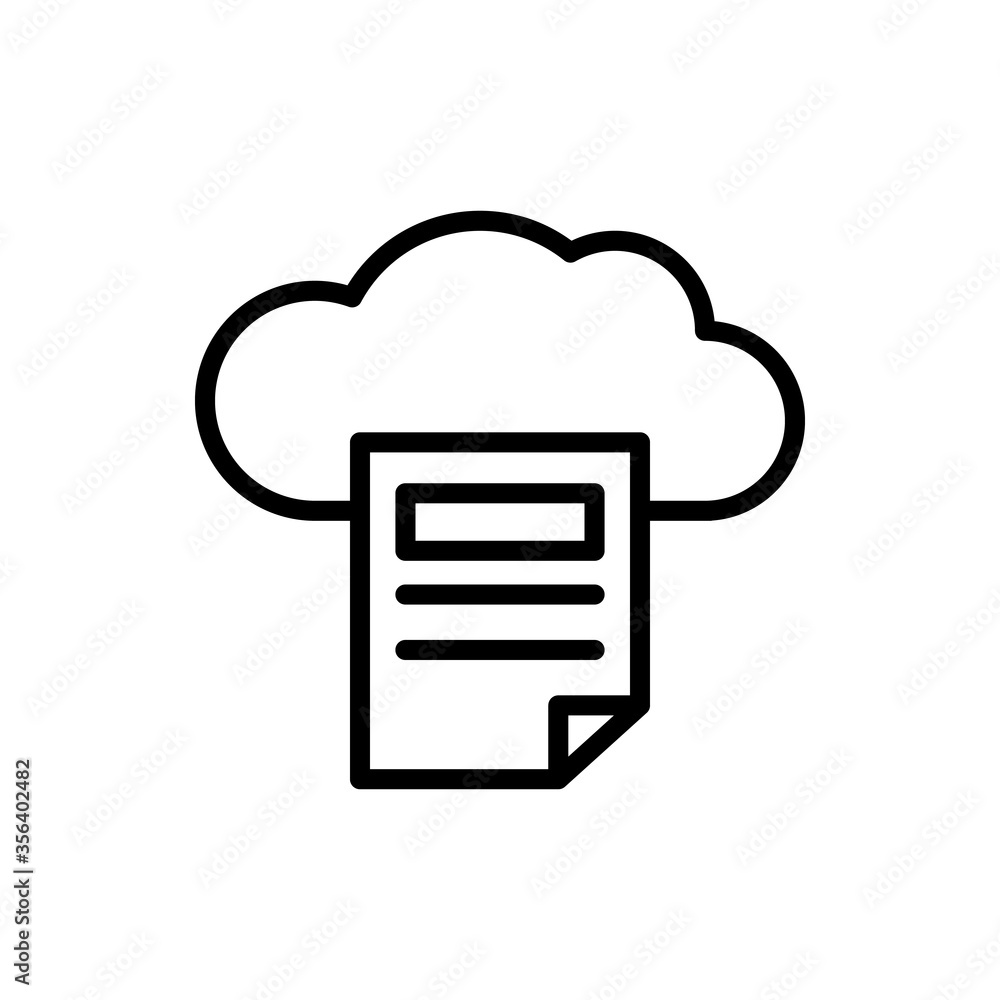 Poster cloud, file icon. simple line, outline vector elements of internet storage icons for ui and ux, webs