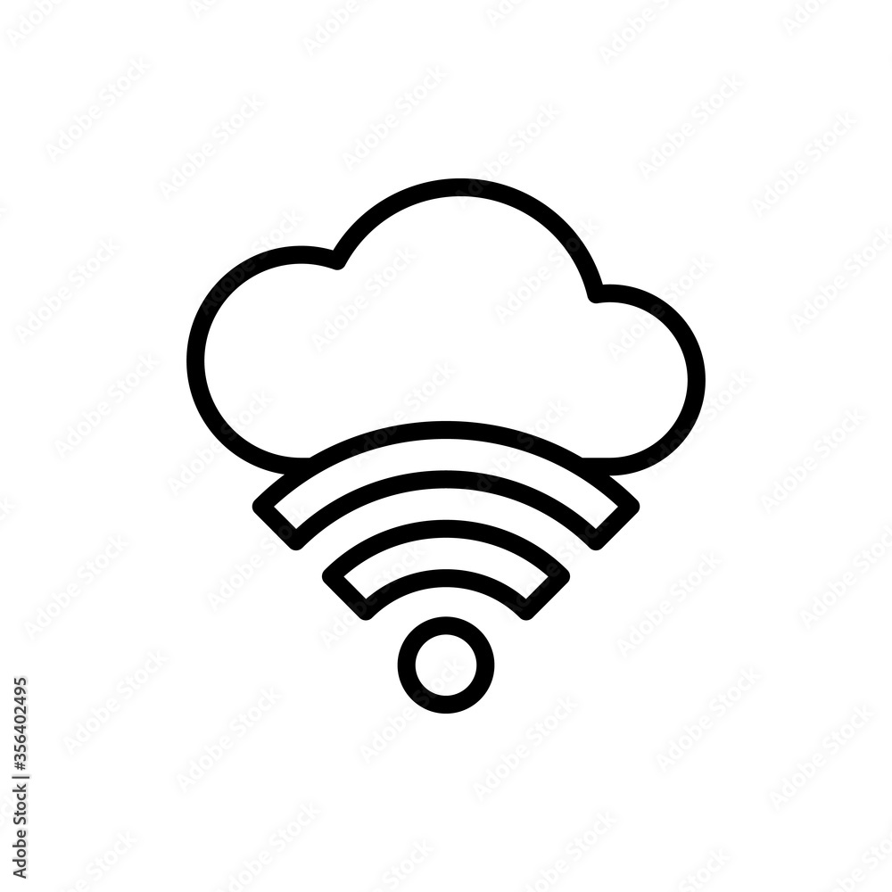 Poster cloud, wi-fi icon. simple line, outline vector elements of internet storage icons for ui and ux, web