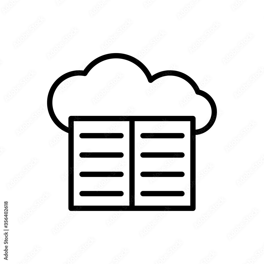 Poster cloud, book icon. simple line, outline vector elements of internet storage icons for ui and ux, webs