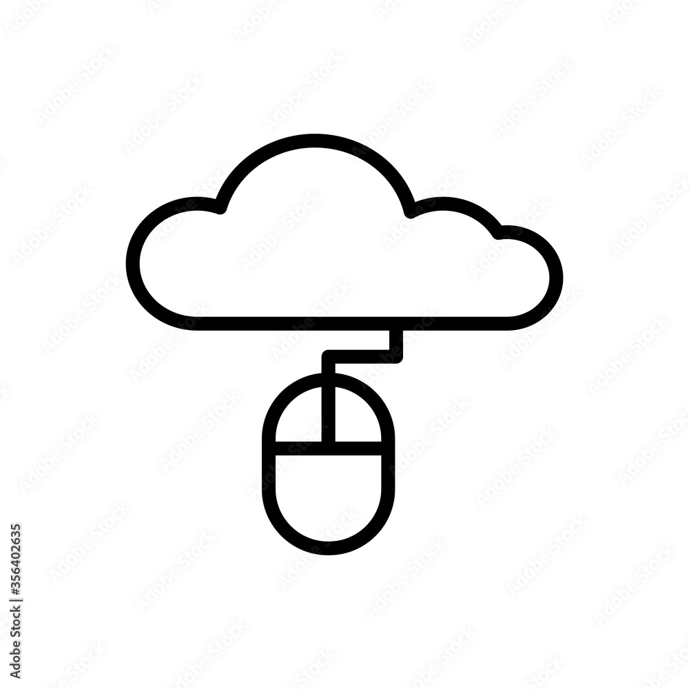 Poster cloud, mouse icon. simple line, outline vector elements of internet storage icons for ui and ux, web