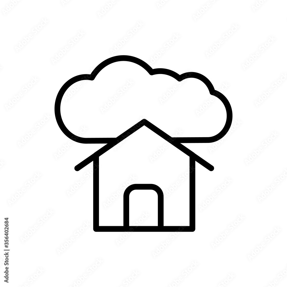 Poster cloud, house icon. simple line, outline vector elements of internet storage icons for ui and ux, web