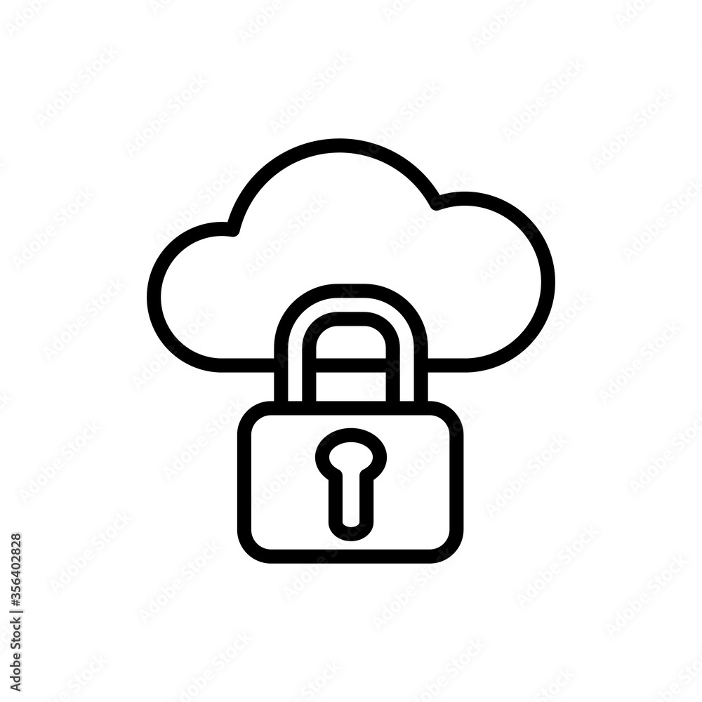 Poster cloud, lock icon. simple line, outline vector elements of internet storage icons for ui and ux, webs