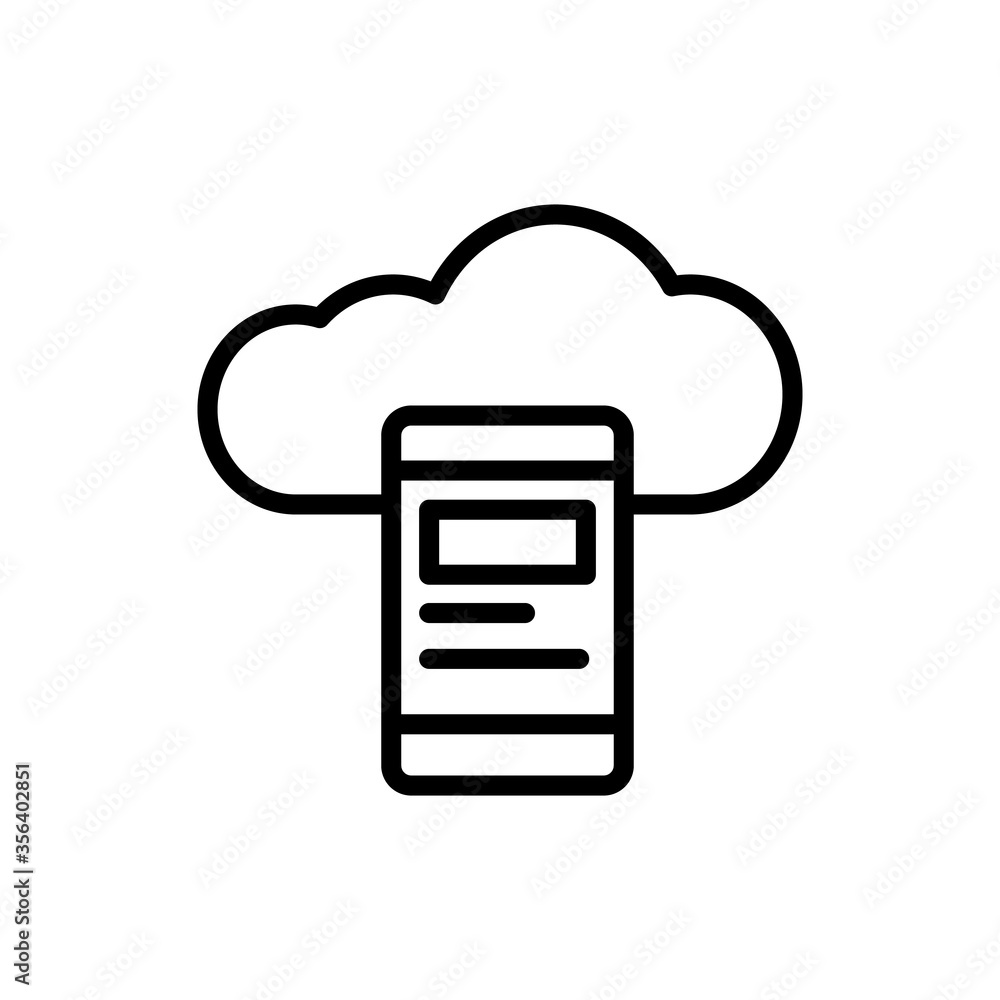 Poster cloud, telephone icon. simple line, outline vector elements of internet storage icons for ui and ux,