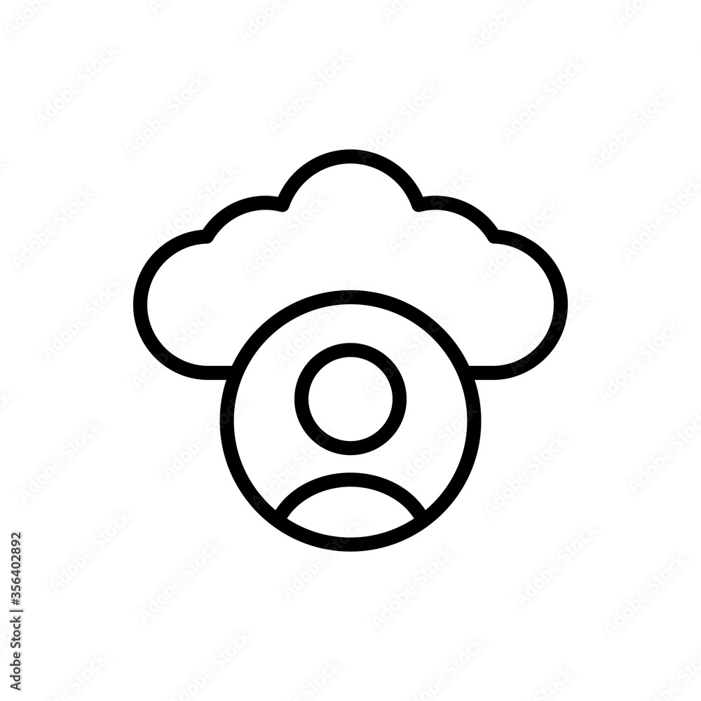 Poster cloud, user icon. simple line, outline vector elements of internet storage icons for ui and ux, webs