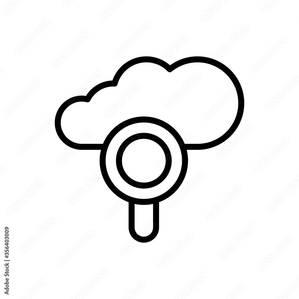 Poster cloud, magnifier icon. simple line, outline vector elements of internet storage icons for ui and ux,