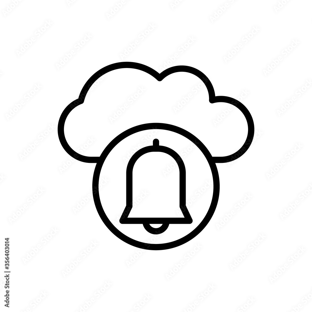 Poster cloud, bell icon. simple line, outline vector elements of internet storage icons for ui and ux, webs
