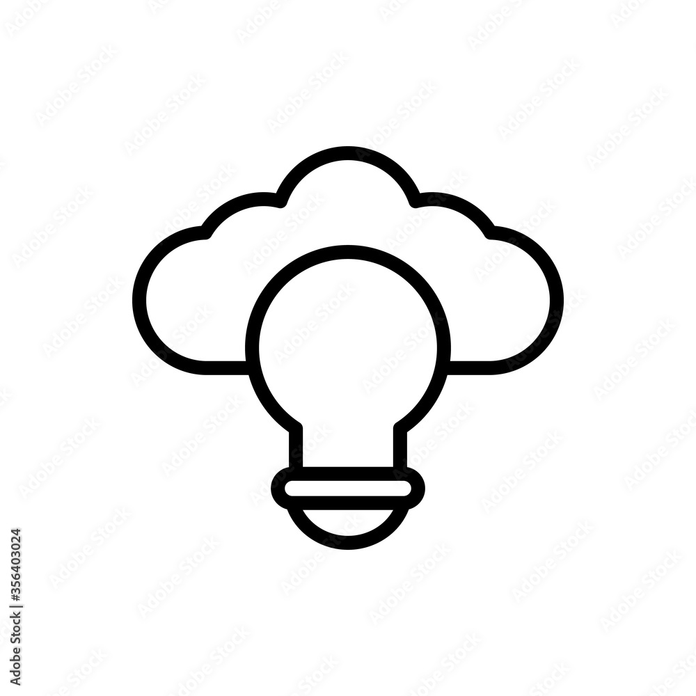 Poster cloud, light bulb icon. simple line, outline vector elements of internet storage icons for ui and ux