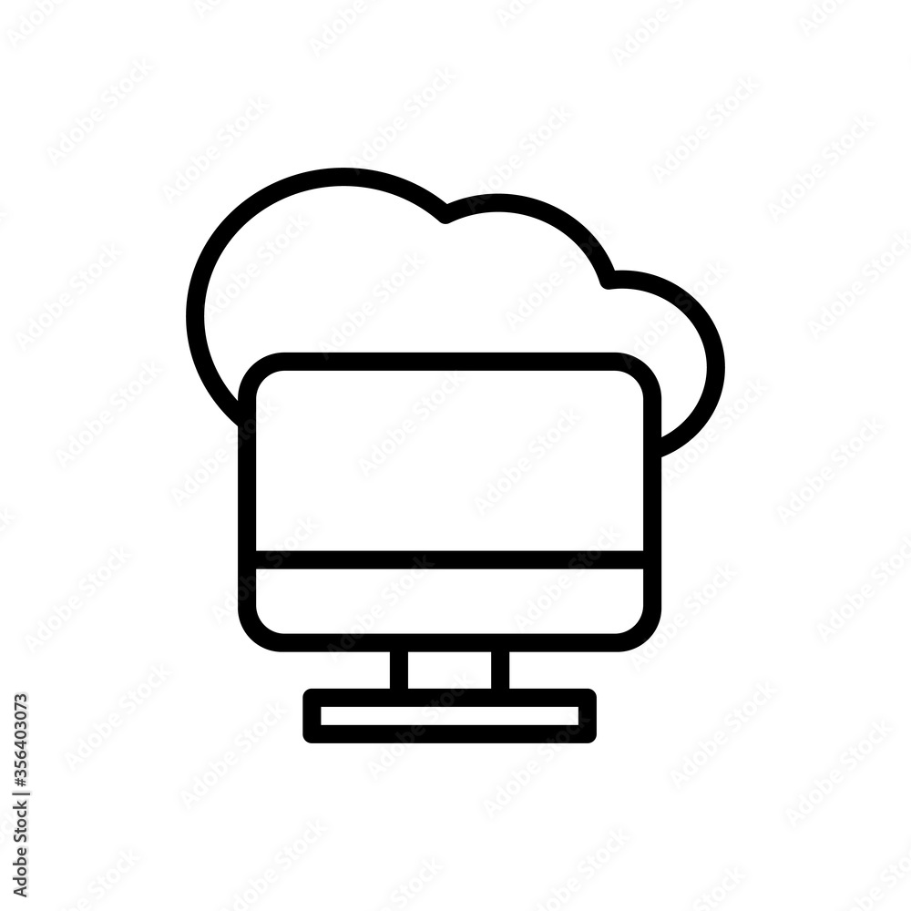 Poster cloud, monitor icon. simple line, outline vector elements of internet storage icons for ui and ux, w