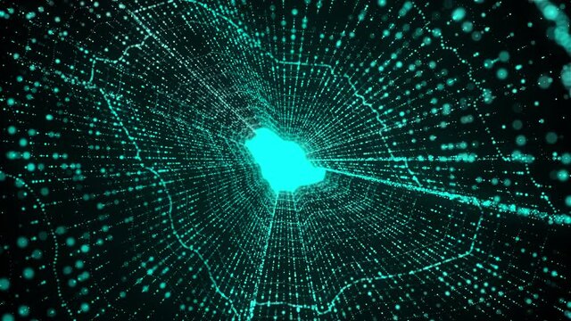 Saudi Arabia Technology Tunnel, data flow, digital map, high tech lines, KSA, Riyadh