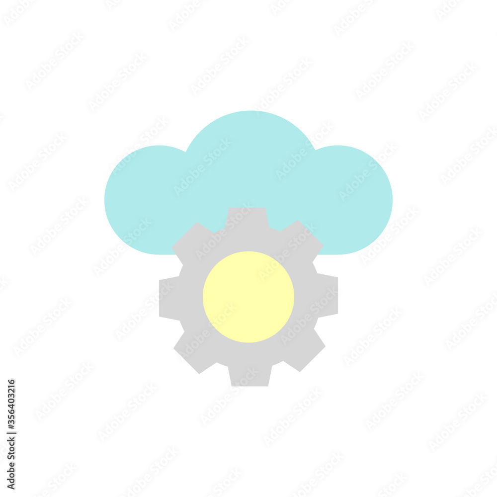 Poster cloud, gear icon. simple color vector elements of internet storage icons for ui and ux, website or m