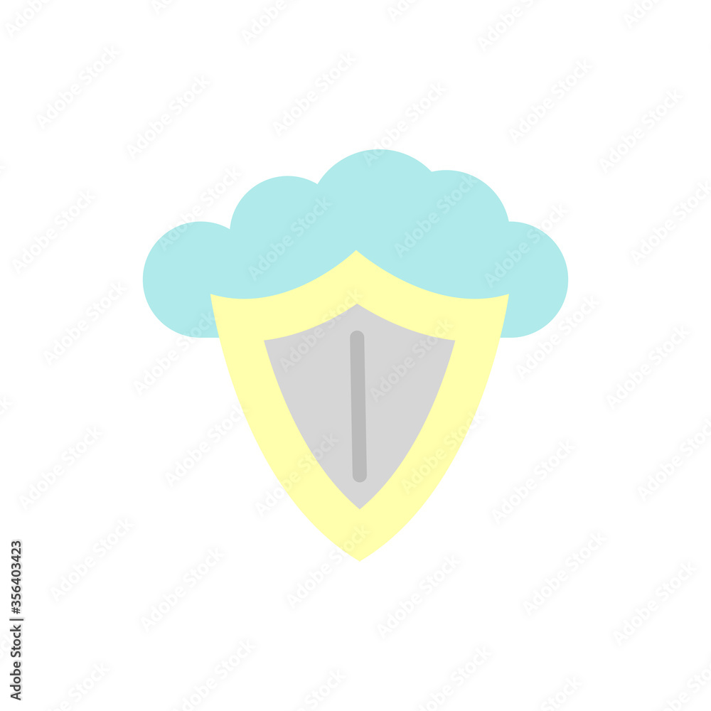 Aufkleber cloud, shield icon. simple color vector elements of internet storage icons for ui and ux, website or