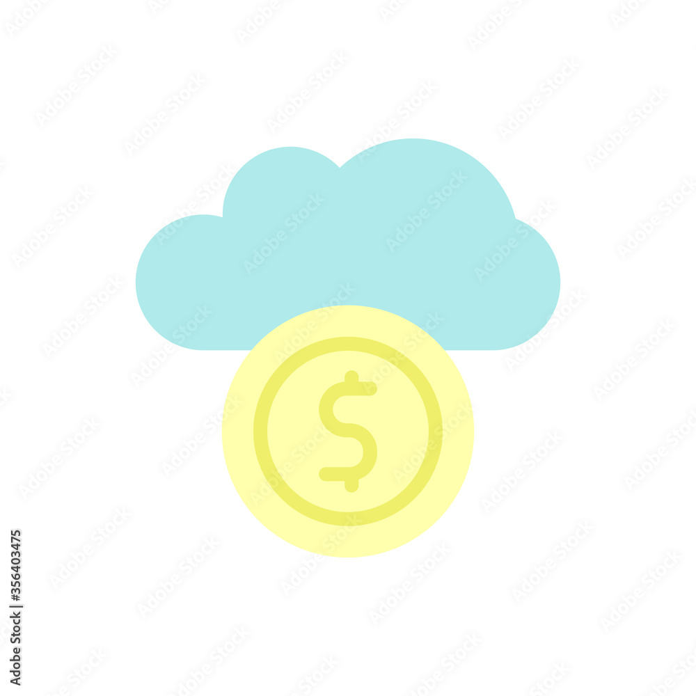 Poster cloud, dollar icon. simple color vector elements of internet storage icons for ui and ux, website or