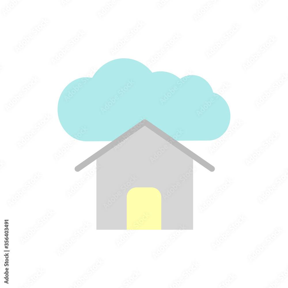 Aufkleber cloud, house icon. simple color vector elements of internet storage icons for ui and ux, website or 