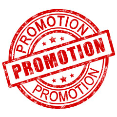 Promotion. Tampon encreur rouge. Marketing commercial icône.