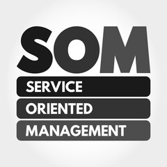 SOM - Service Oriented Management acronym, business concept background
