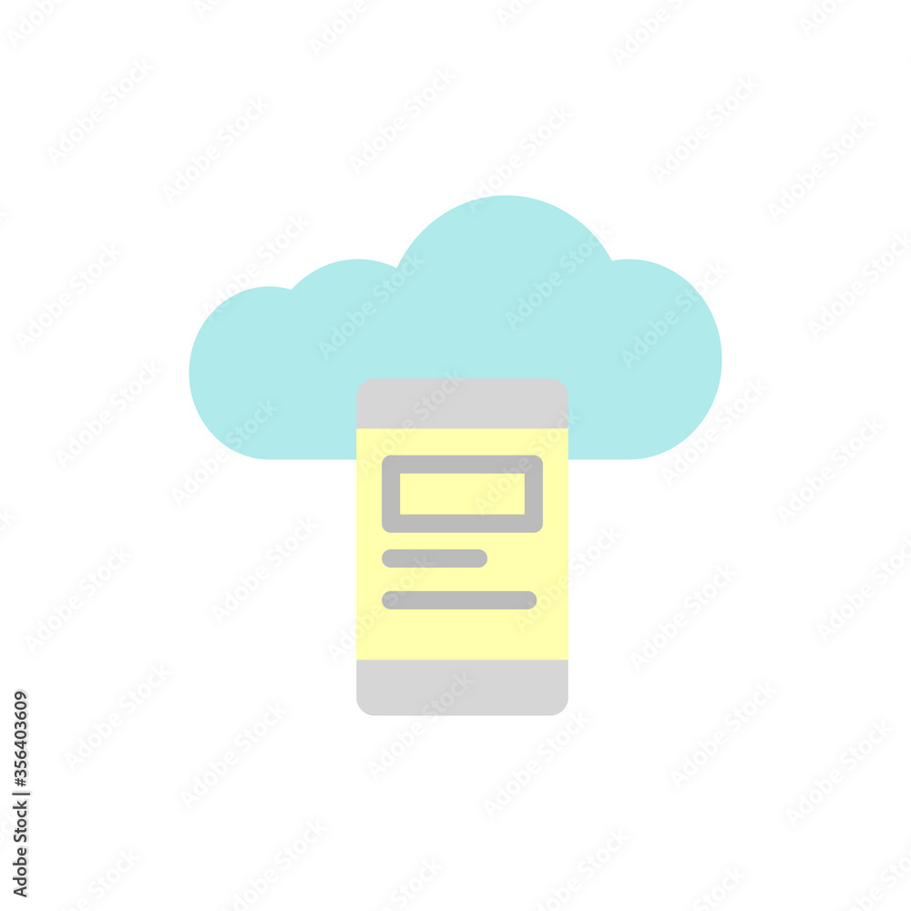 Poster cloud, telephone icon. simple color vector elements of internet storage icons for ui and ux, website
