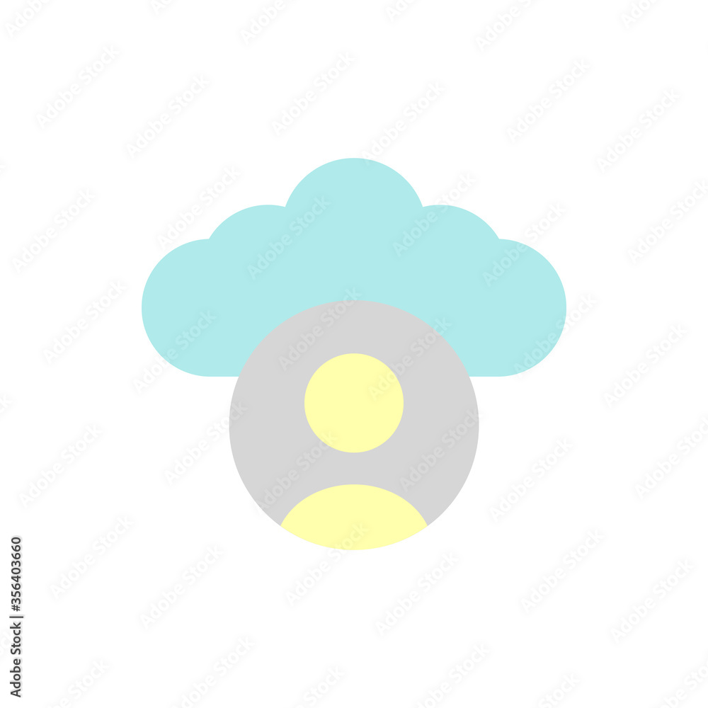 Poster cloud, user icon. simple color vector elements of internet storage icons for ui and ux, website or m