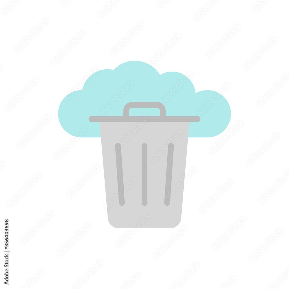 Poster cloud, trash icon. simple color vector elements of internet storage icons for ui and ux, website or 