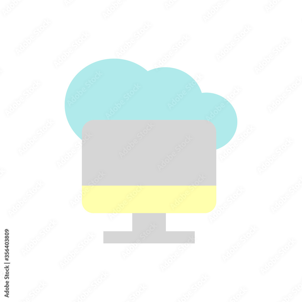 Aufkleber cloud, monitor icon. simple color vector elements of internet storage icons for ui and ux, website o