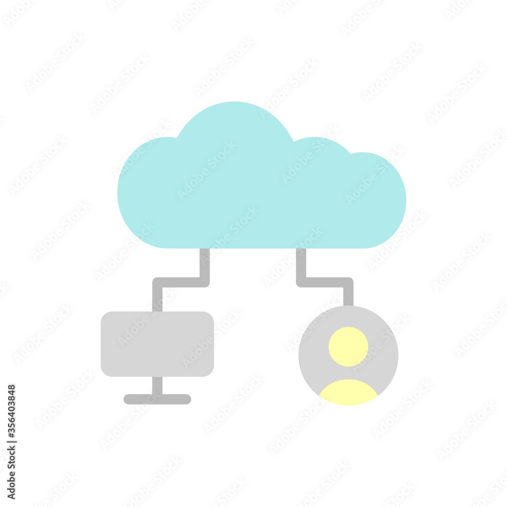 Poster cloud, monitor, user icon. simple color vector elements of internet storage icons for ui and ux, web