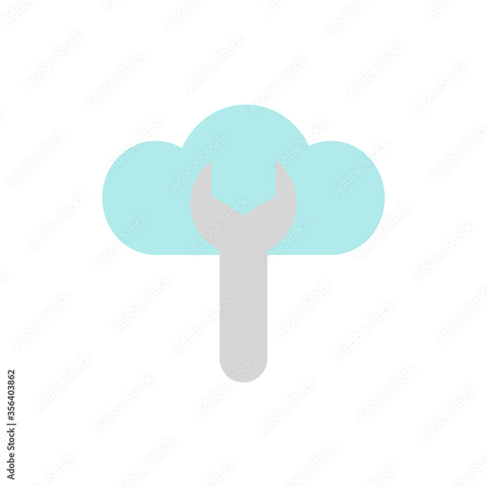 Aufkleber cloud, wrench icon. simple color vector elements of internet storage icons for ui and ux, website or
