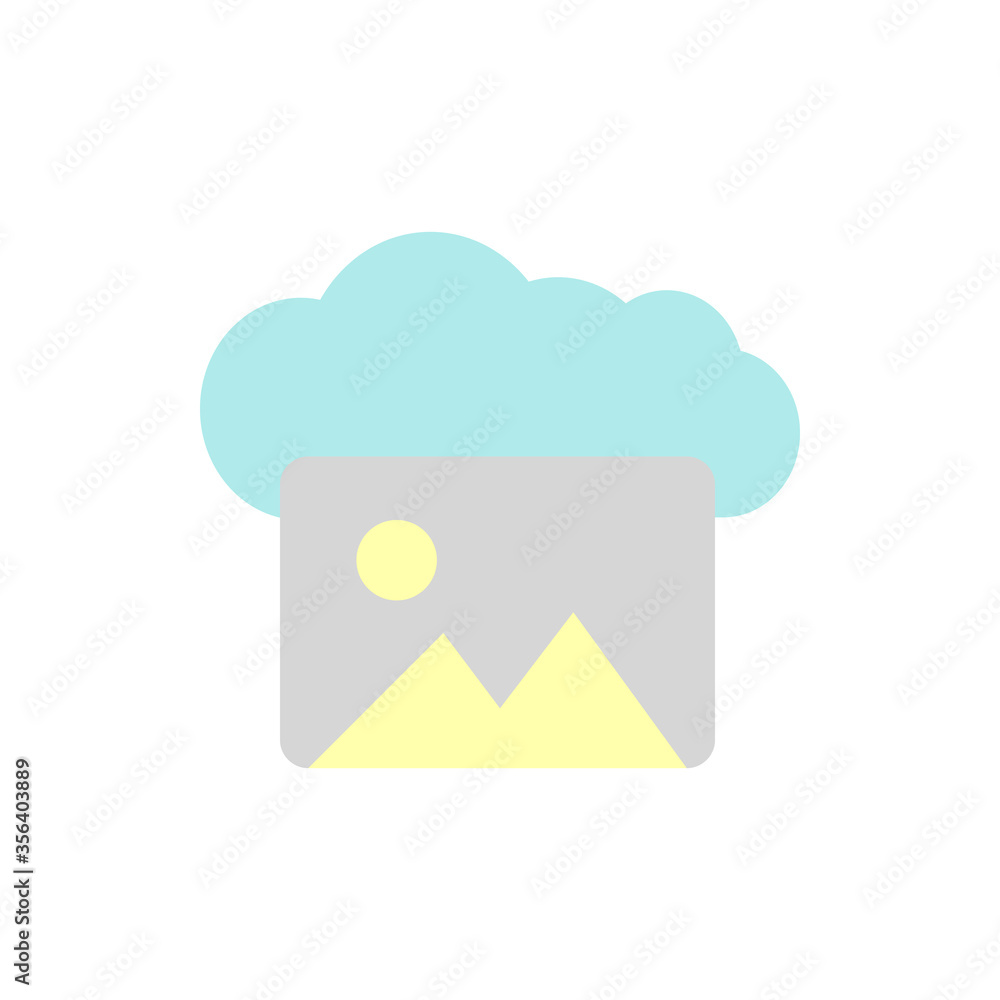 Poster cloud, picture icon. simple color vector elements of internet storage icons for ui and ux, website o