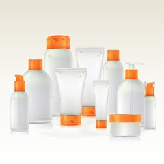 set of cosmetic tubes