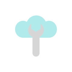 Cloud, wrench icon. Simple color vector elements of internet storage icons for ui and ux, website or mobile application