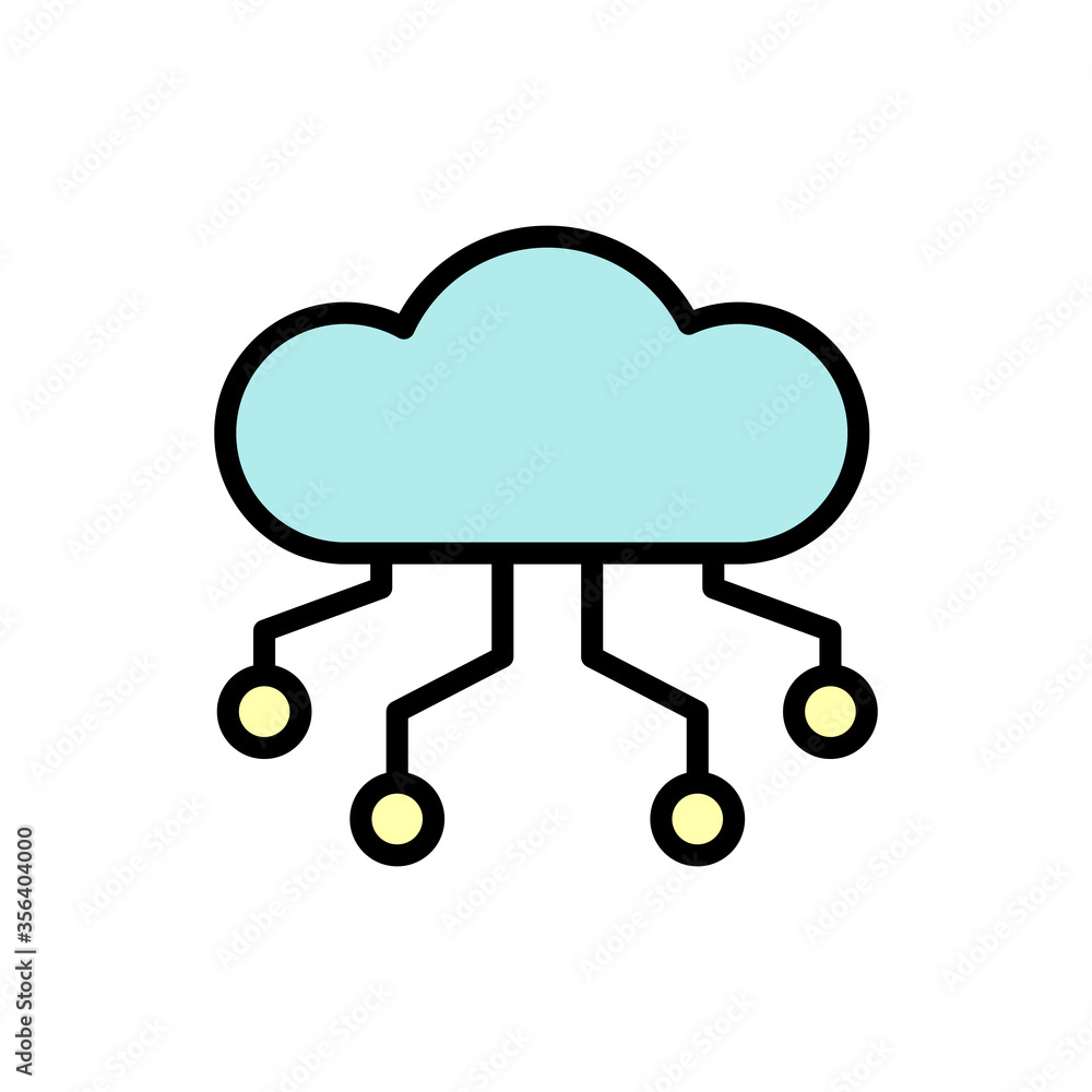 Aufkleber cloud, network icon. simple color with outline vector elements of internet storage icons for ui and 