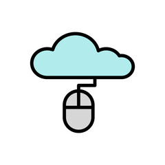 Cloud, mouse icon. Simple color with outline vector elements of internet storage icons for ui and ux, website or mobile application