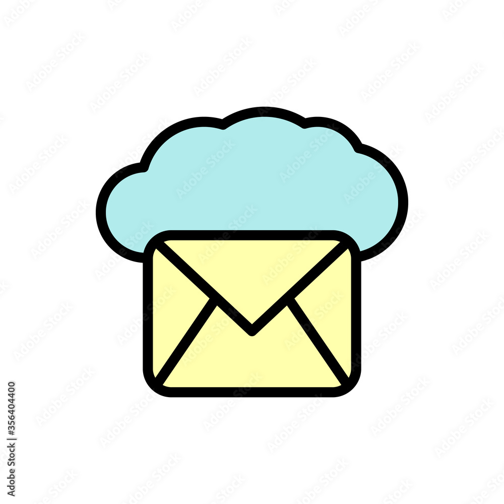 Aufkleber cloud, mail icon. simple color with outline vector elements of internet storage icons for ui and ux,