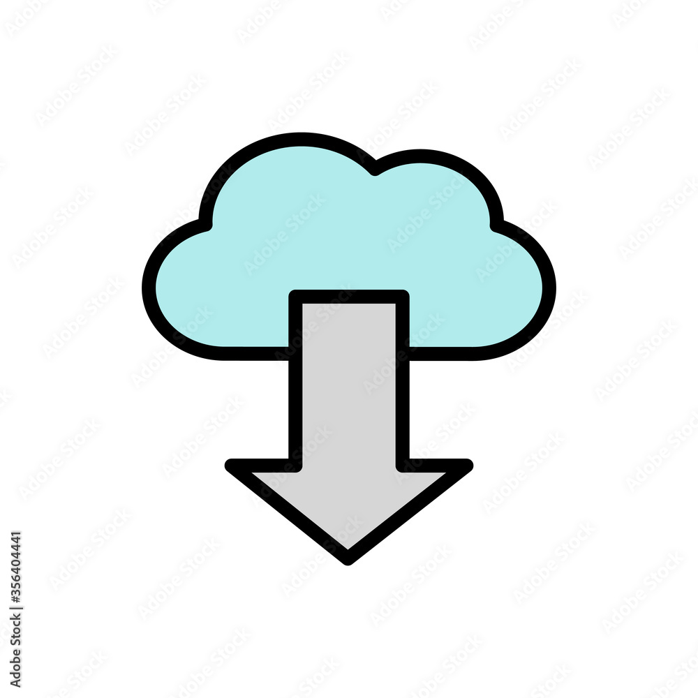 Poster cloud, arrow, download icon. simple color with outline vector elements of internet storage icons for