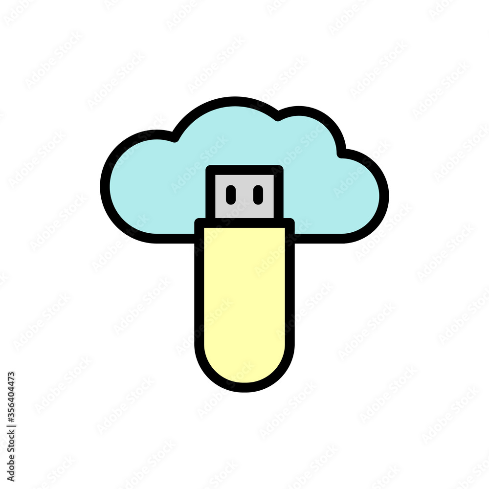 Aufkleber cloud, flashcard icon. simple color with outline vector elements of internet storage icons for ui an
