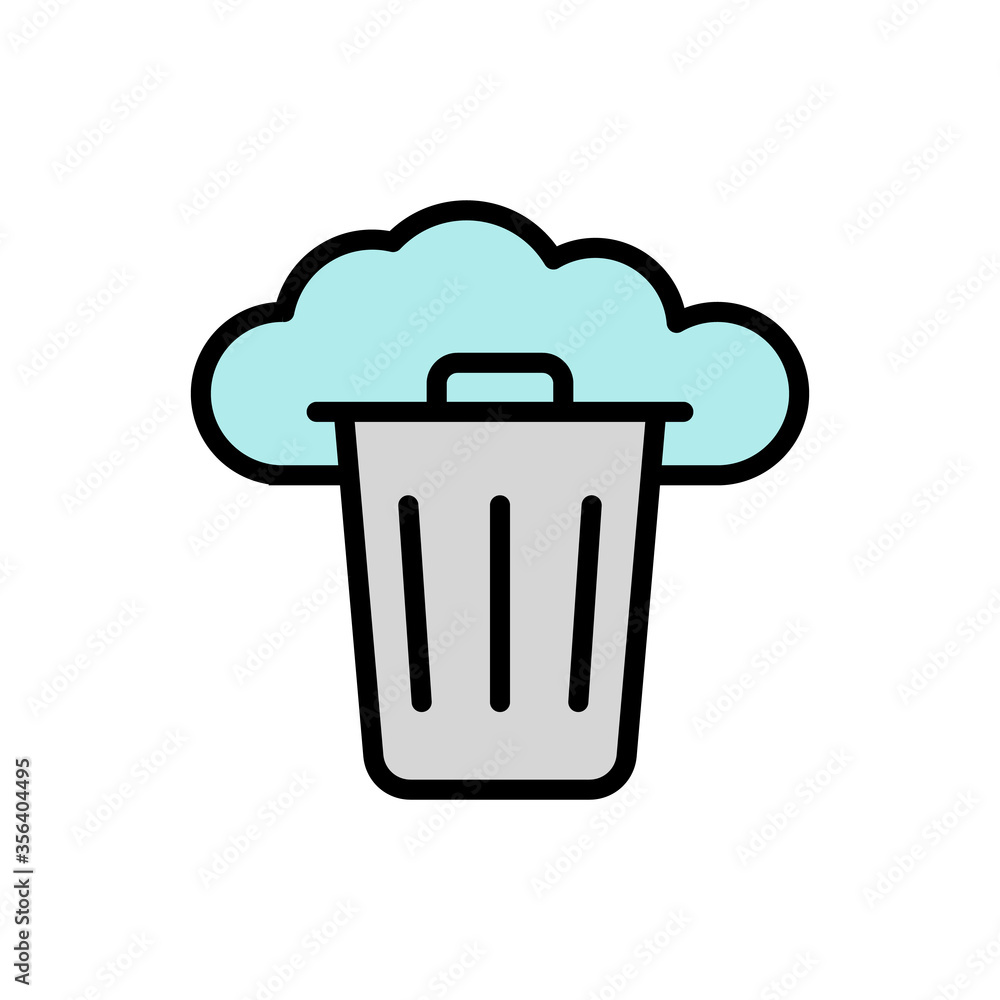 Aufkleber cloud, trash icon. simple color with outline vector elements of internet storage icons for ui and ux