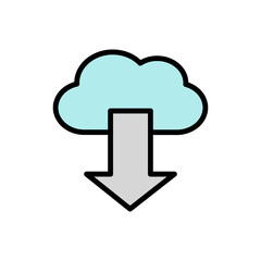 Cloud, arrow, download icon. Simple color with outline vector elements of internet storage icons for ui and ux, website or mobile application